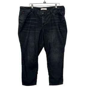 SLINK Jeans Black Curvy Skinny‎ Leg Stretch Jeans Womens 22 Plus Cropped